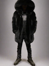 Premium Men’s Black Fox Fur Full Pelt Jacket